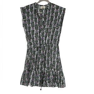 Perry walker collective Floral Print mini cap sleeve Drawstring Waist Dress